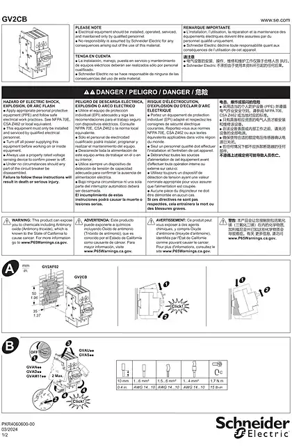 schneider施耐德GV2CB - Circuit breaker - 说明页